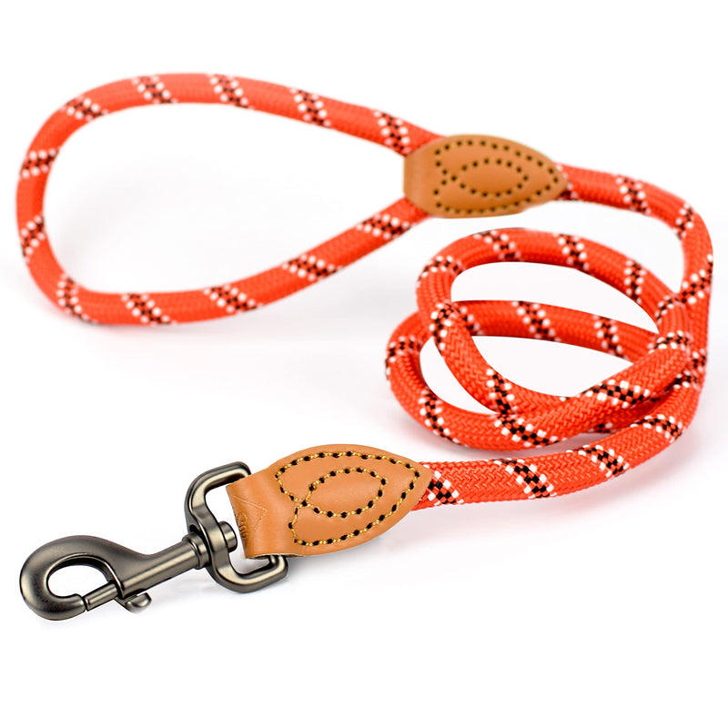 ne&no® dog leash (red/black/white) rope leash for dogs I training leash for dogs I round lead, braided I hand loop rope leash dog I city leash I 1.2m dog leash red/black/white - PawsPlanet Australia