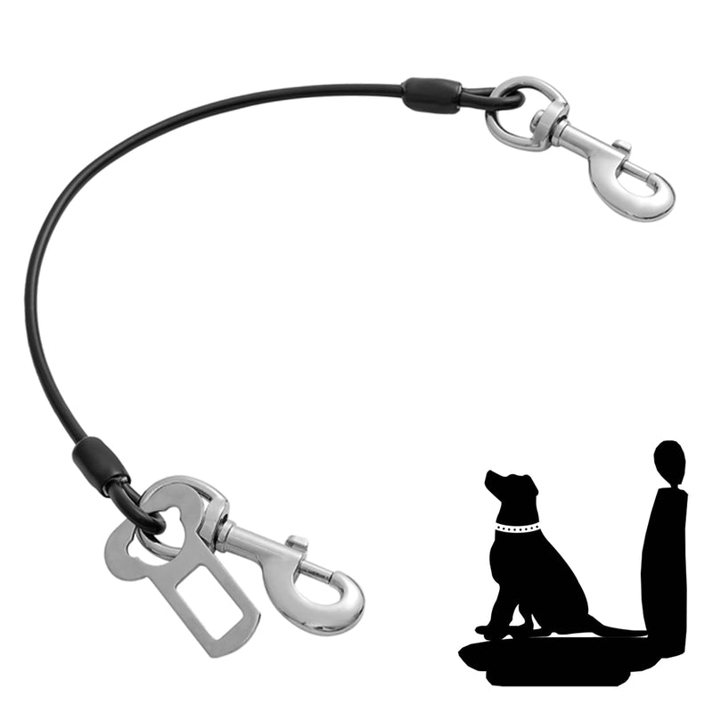 Mi Metty Dog Seat Belt Steel Wire Bite Resistant Dog Belt for Car Universal Plug Dog Seat Belt for Dogs Cats Pet Black 16 inch/40 CM - PawsPlanet Australia