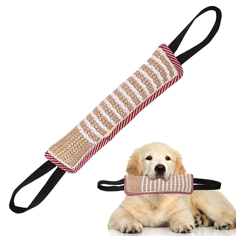 Tug toy dog, bite sausage for dogs, jute bite sausage dog K9 training with 2 handles, chew toy dogs, dog toy, dog training accessories, toy dog indestructible, dog toy robust C - PawsPlanet Australia