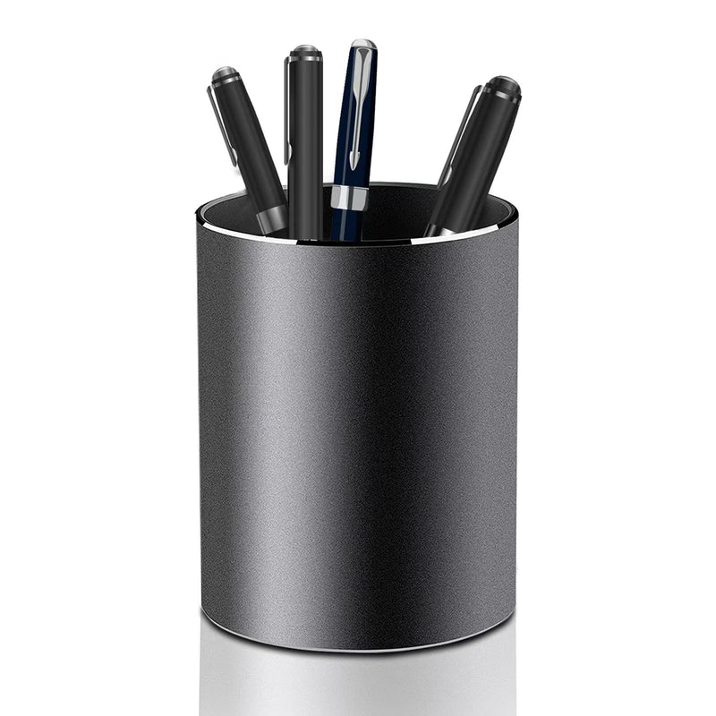 Metal Round Pen Holder Desk, Pen Holder, Metal Round Pen Box Fountain Pen Brush Holder Organizer Storage Box for Office, School, and Household, 8x10 cm, Black - PawsPlanet Australia