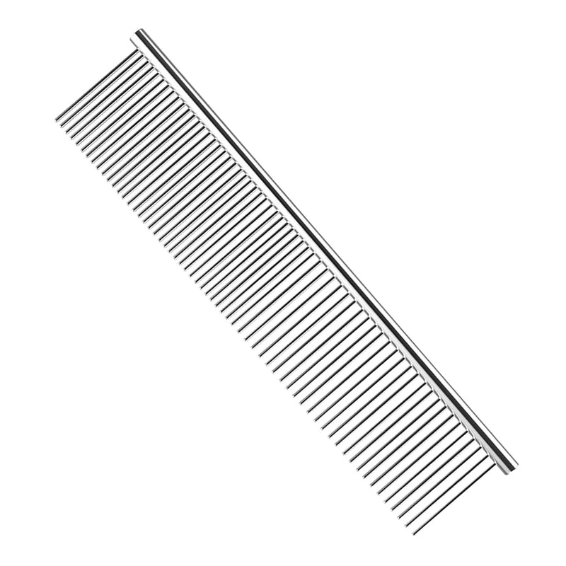 JINSHIN Cat comb, dog comb, dog comb metal, pet comb, dog comb long hair, cat comb short hair, steel comb for dogs (silver) - PawsPlanet Australia