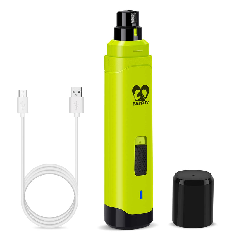 Casfuy Dog Claw Grinder - Professional 2 Speed Electric Rechargeable Pet Claw Trimmer, Painless Paw Grooming and Smoothing for Small Medium Dogs and Cats Green - PawsPlanet Australia