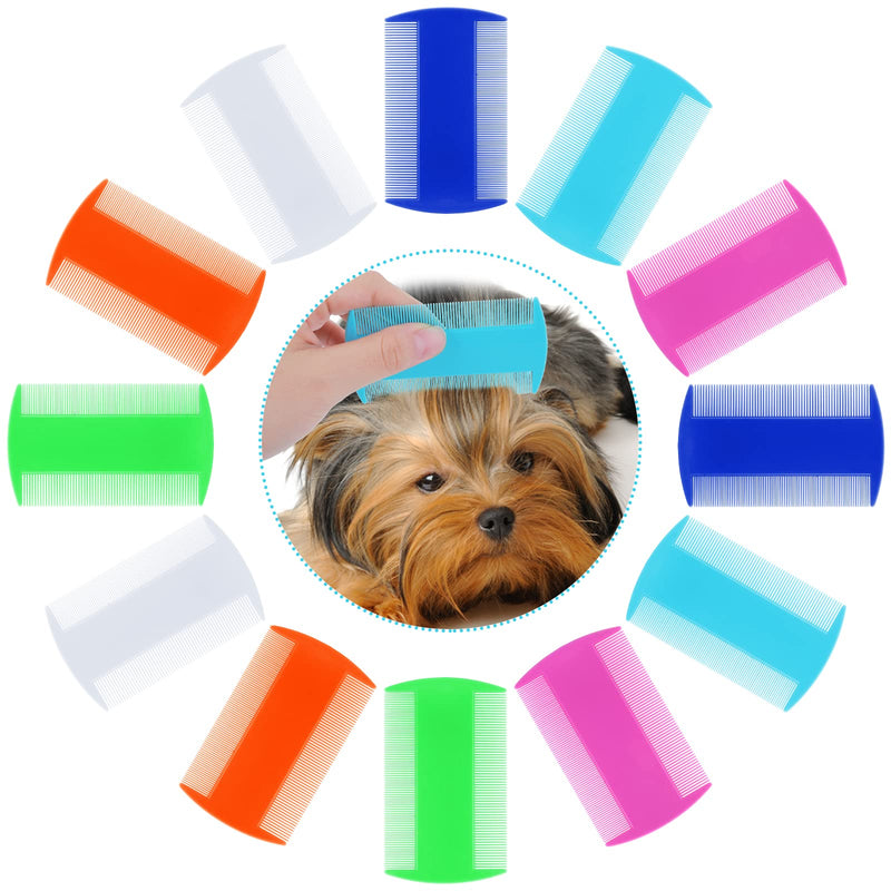 Cobee Flea Lice Comb Set for Dogs, 12 Pieces Cat and Dog Grooming Comb Double-Sided Combs for Removing Tear Traces - PawsPlanet Australia
