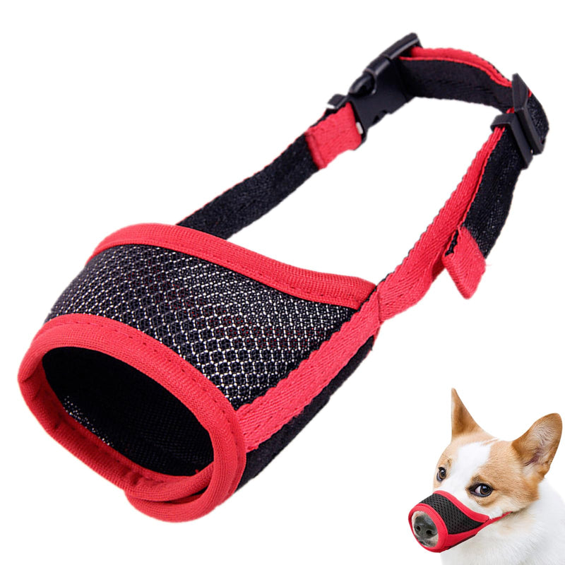iTGOOS Muzzle for dogs is adjustable, muzzle for dogs with breathable, muzzle with Velcro fastener, soft, muzzle for small dogs to avoid barking and chewing (S) S - PawsPlanet Australia