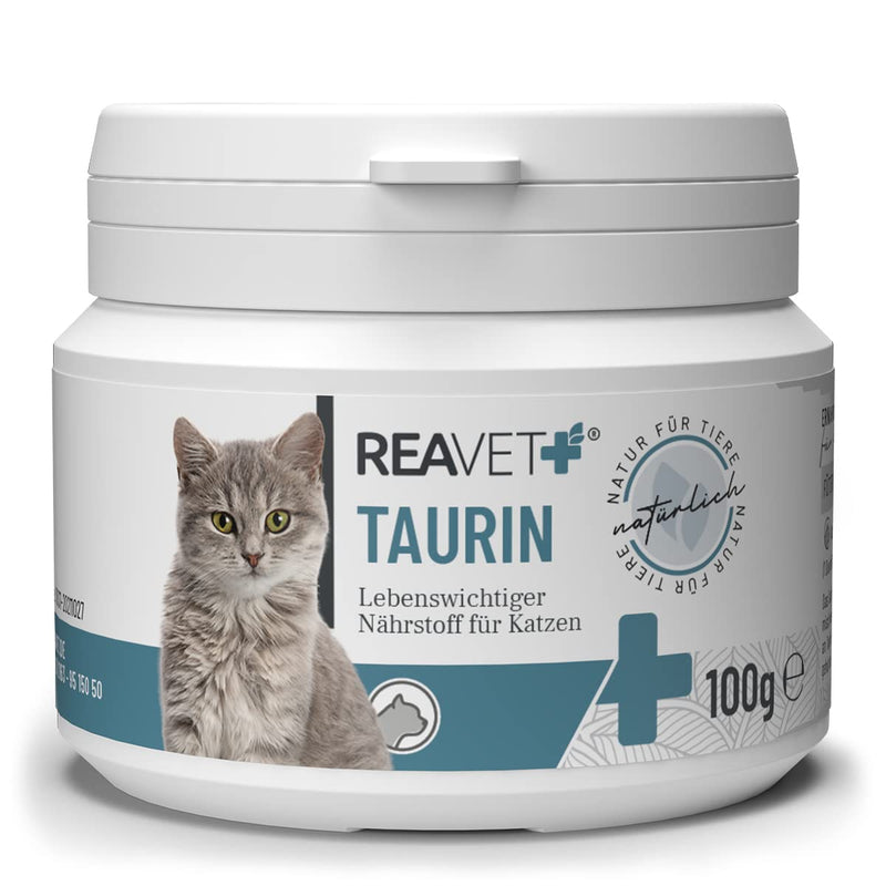 ReaVET Taurine for cats 100g - support of the cardiovascular system, taurine powder 100% pure, amino acids support defenses and cell metabolism - PawsPlanet Australia