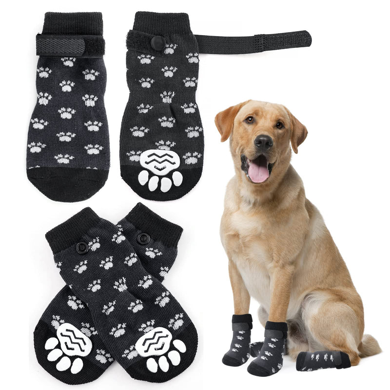 Anti Slip Paw Protectors Dog Socks, Double Side Non-Slip Dog Socks with Adjustable Straps, Traction Control for Indoor Wooden Floor (B, S) B - PawsPlanet Australia