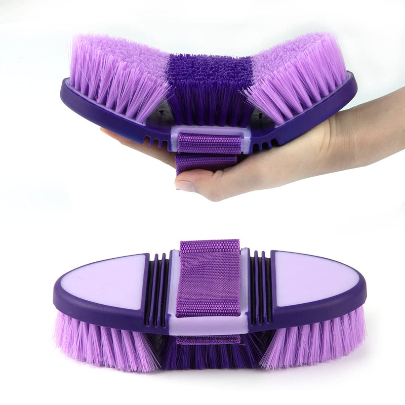 Hillylolly horse brush, horse root brush, long bristles, soft horse brush, horse magic brush, horse cleaning brush, horse root brush for children and horse lovers, purple - PawsPlanet Australia