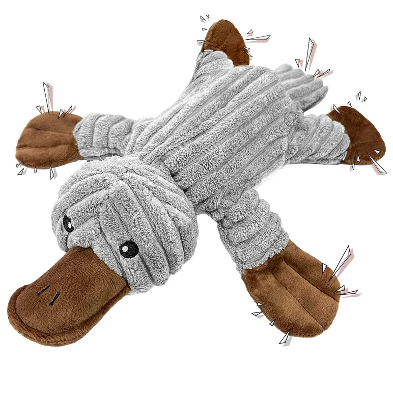 Dog toy dog toy, tug of war plush squeaky with crinkle paper and dog rope, robust dog chew toy for puppies, small, medium, large dogs platypus - PawsPlanet Australia