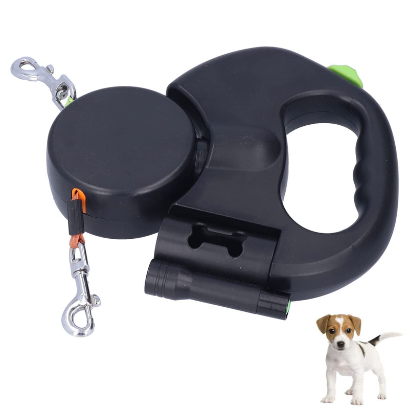 Retractable Dog Leash, Nylon 1 Tow 2 Retractable Double Dog Leash with Flashlight, 9.8ft 360° Tangle-Free Pet Leash for Dogs up to 50lbs, One Hand Brake, Pause, Lock - PawsPlanet Australia