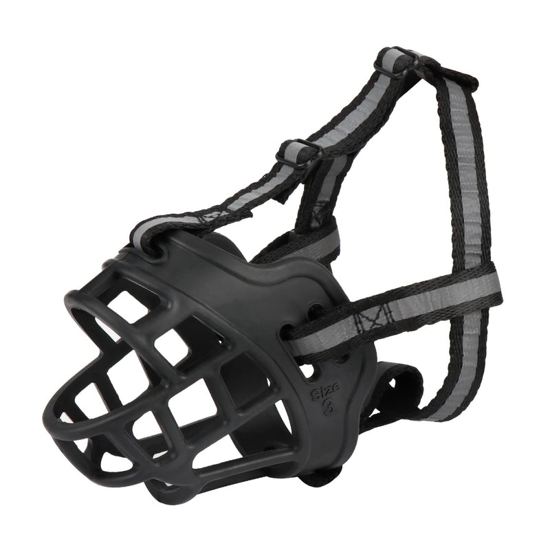 Muzzle for dogs, silicone basket, dog muzzles, soft silicone basket muzzle for small, medium and large dogs, prevents barking, biting and chewing (number 3) number 3 - PawsPlanet Australia