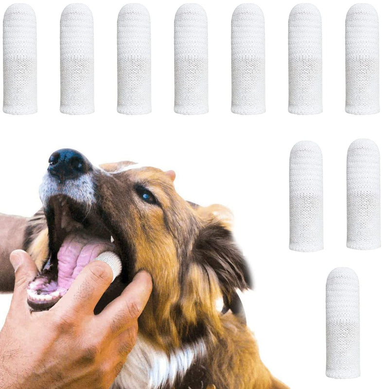 Dog toothbrush finger cot, finger cots dog dental care, anti-plaque finger dog, efficient and clean pet toothbrush made of knitted fabric, reusable (10 pieces) - PawsPlanet Australia