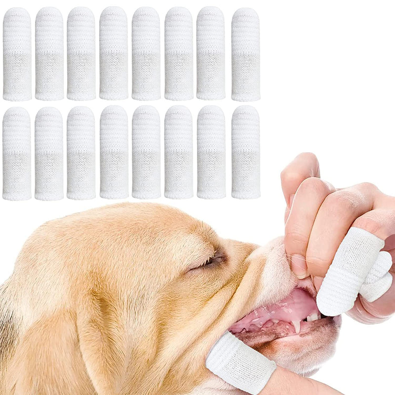 Dog toothbrush finger cot reusable, pet finger toothbrush, finger cots dog dental care, anti-plaque finger dog, efficient and clean pet toothbrush made of knitted fabric (16 pieces) 16 pieces - PawsPlanet Australia