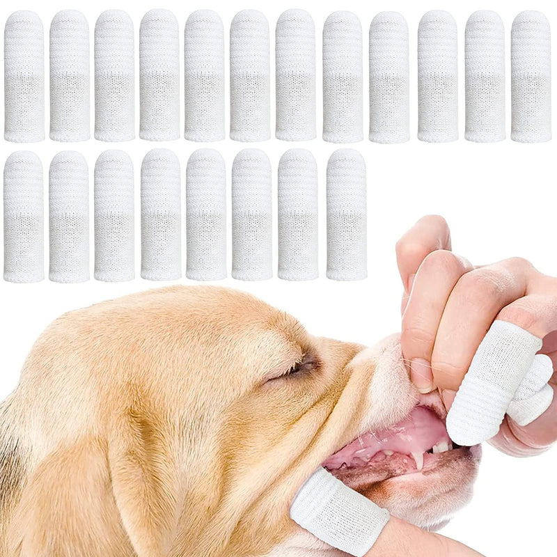 Dog toothbrush finger cot reusable, pet finger toothbrush, finger cots dog dental care, anti-plaque finger dog, efficient and clean pet toothbrush made of knitted fabric (20 pieces) 20 pieces - PawsPlanet Australia