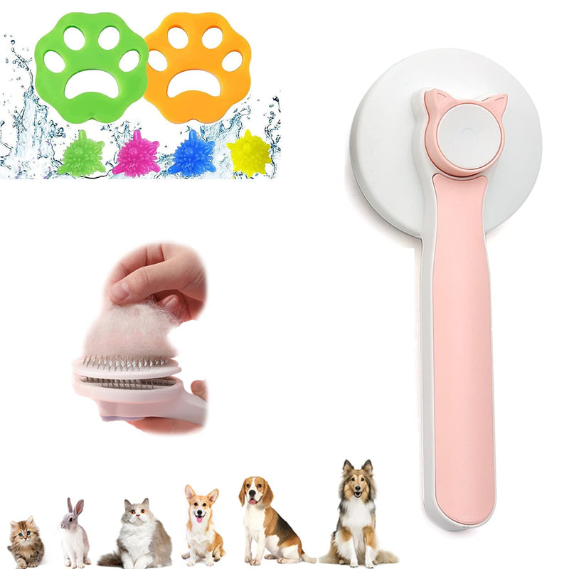 GutView pet hair remover, cat brush, pet brush, dog brush, fluffy pawz, with 2 pet hair removers for clothes, sofa, 4 pieces hair remover for pet hair remover washing machine (pink) pink - PawsPlanet Australia