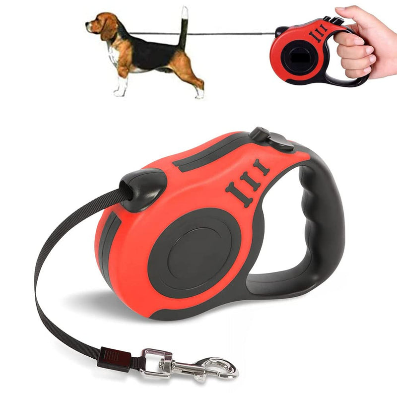 Pet Leash, Automatic Telescopic Traction Rope Chain, Automatic Retractable Durable Traction Rope, Pet Traction Rope, Dog Leash, Hiking Rope, for Small and Medium Dogs (Red) - PawsPlanet Australia