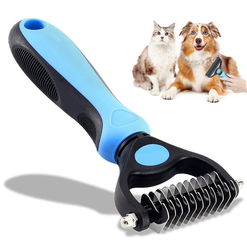 XLZJYIJ Cats and Dogs Undercoat Brush, 2-in-1 Undercoat Comb, Dog Comb, Cat Brush, Removes Undercoat Dog Comb for Pet Grooming and Hair Removal, Prevention of Knots and Tangled Hair - PawsPlanet Australia