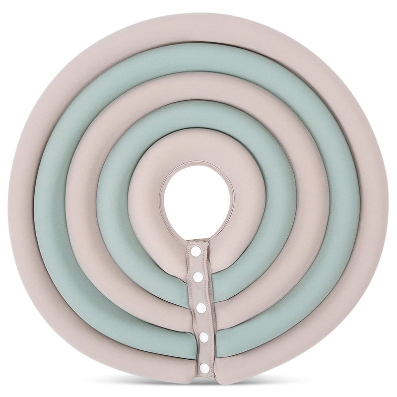 ALLSOPETS Neck collar for dogs, cats, protective dog collar, soft protective collar, adjustable collar for pets for post-surgery and injuries, beige-green M - PawsPlanet Australia