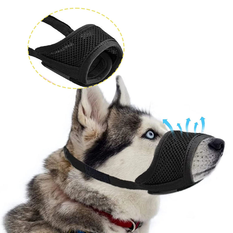 Muzzle for dogs, nylon muzzle for dogs, medium and large dogs, muzzle with Velcro fastener, soft, prevents biting, barking and chewing (L) L - PawsPlanet Australia