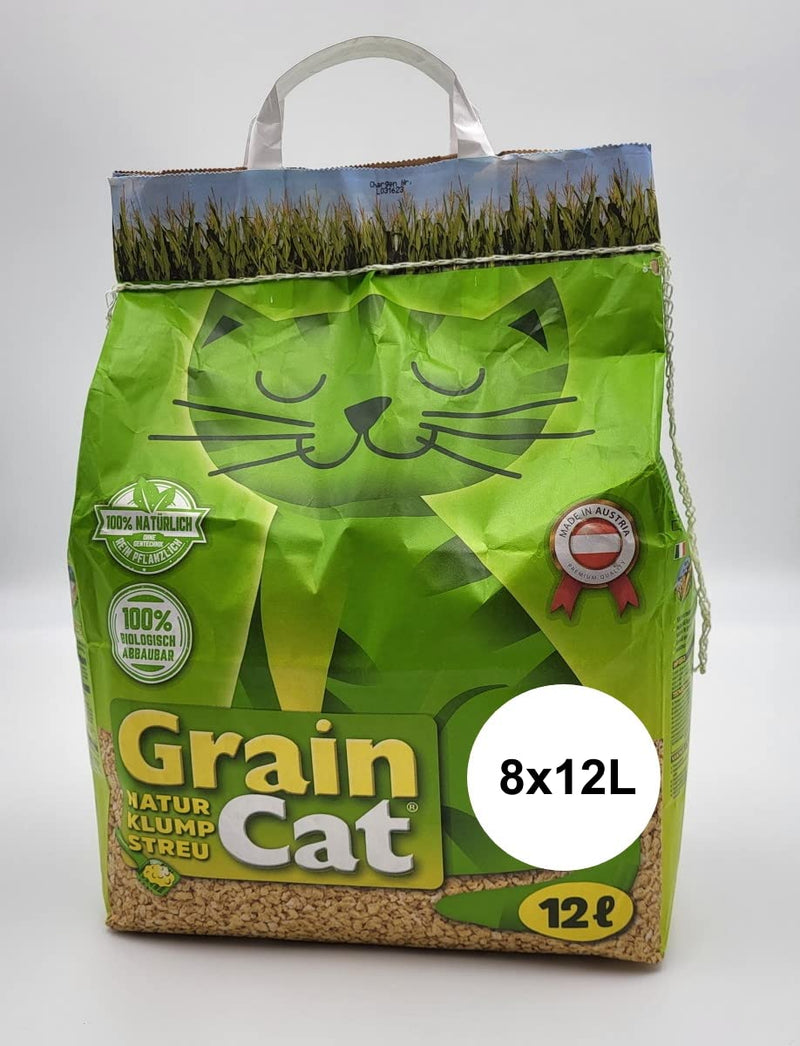 Grain Cat Green Cat eco cat litter clumping 8 x 12 liters 96 liters - PawsPlanet Australia