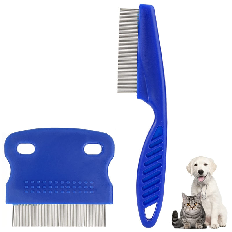 JINSION lice comb, 2 pieces flea comb dogs for cats, tick comb for dogs, dust comb for effective against fleas and lice, tear stain remover comb, pet comb professional removal flea comb for dogs and cats - PawsPlanet Australia