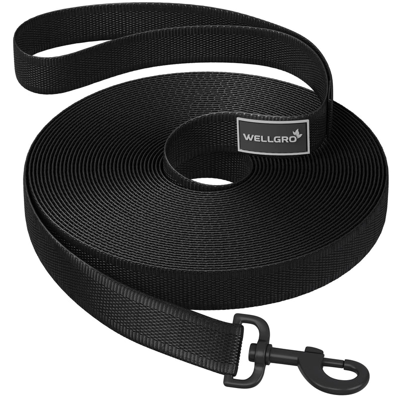 WELLGRO towing leash for dogs with hand strap 3m / 5m / 10m / 15m / 20m / 25m / 30m dog leash robust nylon metal carabiner training leash, sizes: 3 meters 3 meters - PawsPlanet Australia