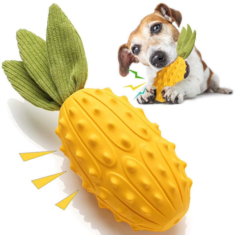 Acecy Dog Toy, Dog Chew Toy Almost Indestructible, Squeaky Dog Toy for Puppies Medium and Large, Rubber Horned Melon Dog Toys - PawsPlanet Australia