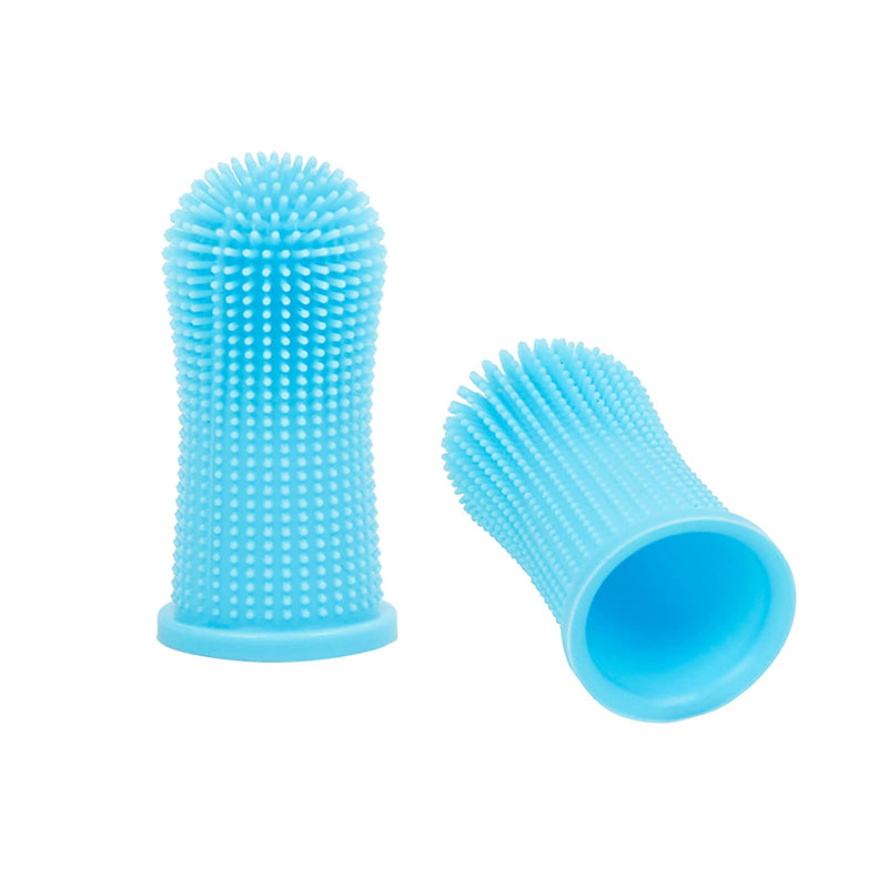 FENGYING Dog Toothbrush, Dog Toothbrush for Small Dogs, Dog Toothbrush, Finger Toothbrush Dog, Dog Toothbrush Fingerling, Dog Teeth Cleaning, Fingerling Dog Dental Care, Silicone, 360°, Pack of 2 (Blue) - PawsPlanet Australia