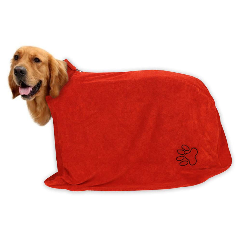 UOMIO Dog Dry Bag, Dog Bathrobe for Swimming or Rain Hiking, Super Absorbent S Red - PawsPlanet Australia