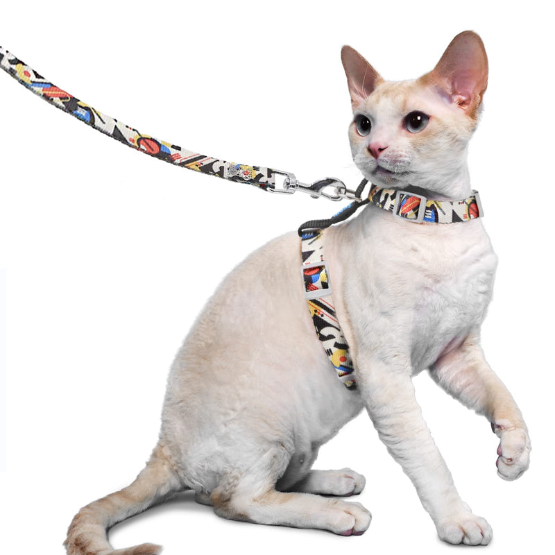 Supet Cat Harness and Leash, Escape Proof Cat Vest for Small Large Cats, Adjustable Cat Collars, Harnesses and Leashes for Walking, Lightweight Kitten Harness S (Chest: 20.3-33 cm) Black - PawsPlanet Australia