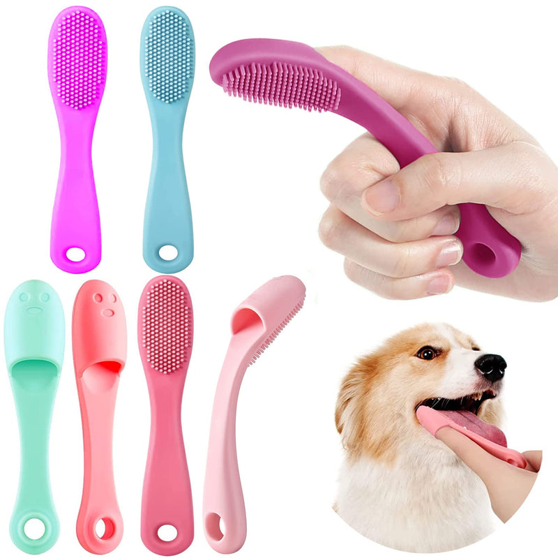 Dog Toothbrush, Dog Toothbrush Fingerling, Silicone Pet Toothbrush, Anti-Plaque Finger Toothbrush for Small Dogs, Cats, Dental Care (Pack of 6) - PawsPlanet Australia