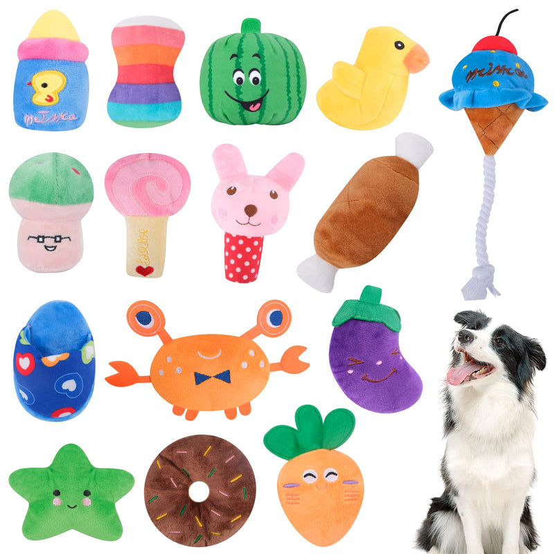 MINISOISO Pack of 15 Plush Dog Toys - Cute Squeaky Dog Toys - Durable, Safe Plush Toys for Dogs - Dog Toys for Puppies, Small, Medium Dogs - Made of Natural Cotton - PawsPlanet Australia