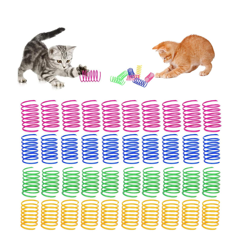 Diyxisk 40 pieces cat toy spiral cat toy, toy spiral, 4 colors interactive toy cat, for hitting, biting and hunting, active and healthy toys for cats - PawsPlanet Australia