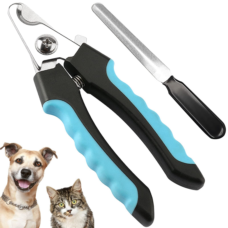 Claw scissors for dogs and cats, cat claw scissors with nail file, stainless steel claw pliers, large nail clippers with safety protection for pets with protection device for home - PawsPlanet Australia
