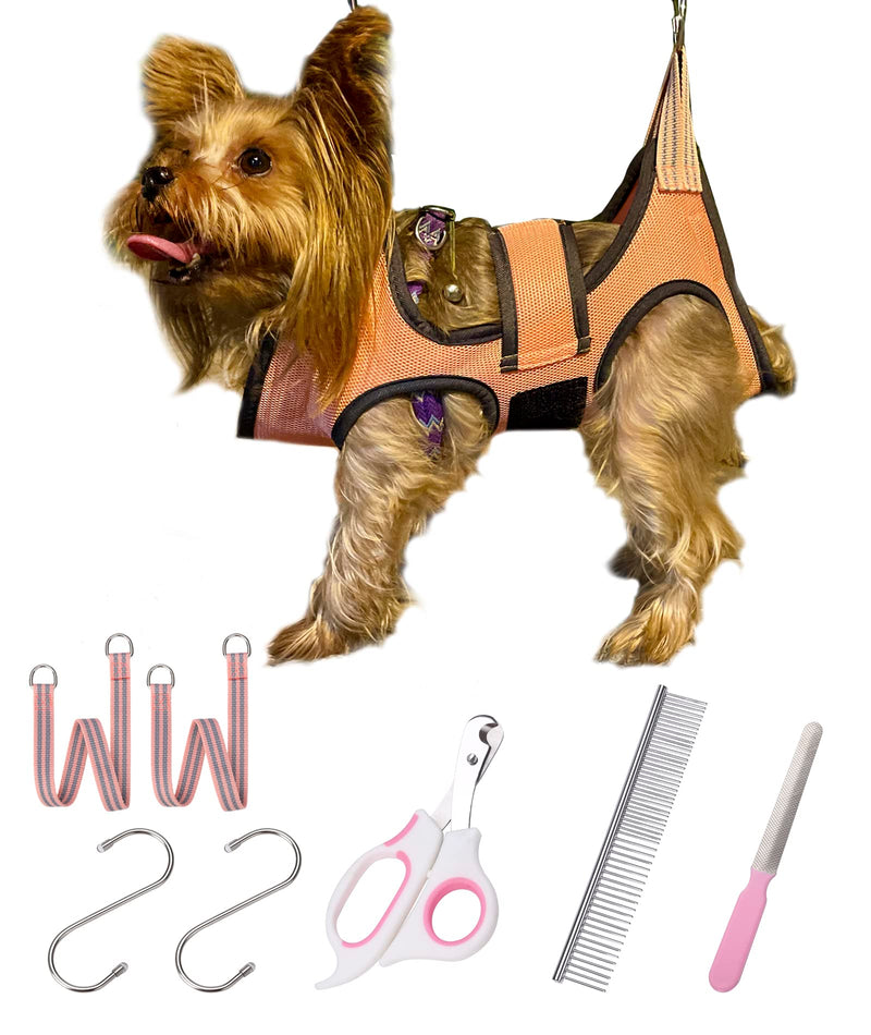 Kkiimatt Cat Grooming Hammock XXS Dog Grooming Hammock Harness for Extra Small Dogs/Cats Dog Nail Trimming Hammock with Nail Clippers/File Dog Grooming Sling with Wide Strap Sewn On - PawsPlanet Australia
