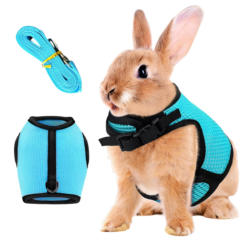 Adjustable Soft Rabbit Harness Mesh Rabbit Harness Rabbit Small Animals Harness Elastic Towline Buckle Breathable Mesh Vest Small Animals Kitten Pet Rabbit Walking (M) - PawsPlanet Australia