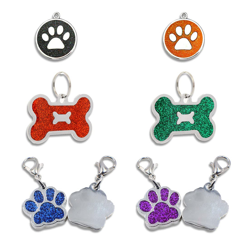 Pack of 6 Dog Bone Pet Dog Tag | bones | Pendant ID tag dog address tag address tag | many colours - PawsPlanet Australia