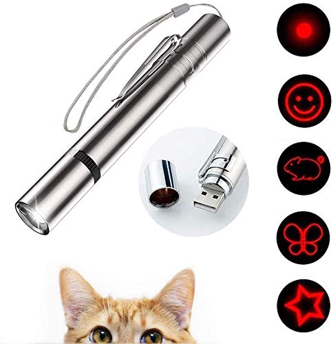 VOVIGGOL LED Pointer for Cats Toy, 7 in 1 and 5 Patterns USB Rechargeable Interactive Toy for Cats Light Toy for Pets Dog Training Device - PawsPlanet Australia