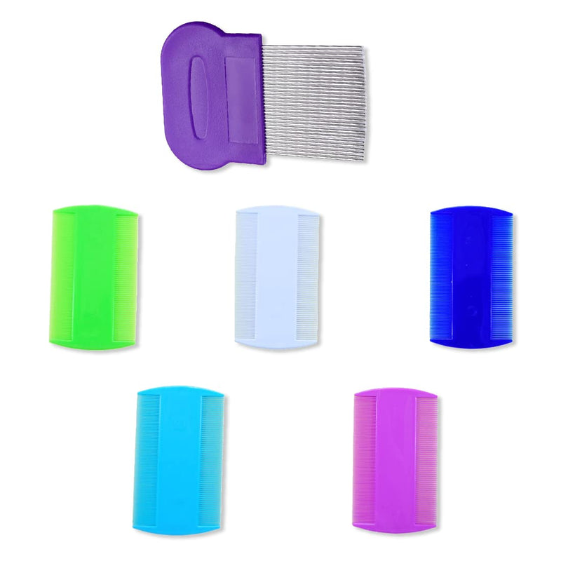 6 Pieces Flea Tear Stain Remover Comb Pet Dogs Cats Grooming Tool Stainless Steel Safe Metal Tooth Removal Combs Clean Lice/Tangles/Knots/Scrust/Dirt - PawsPlanet Australia