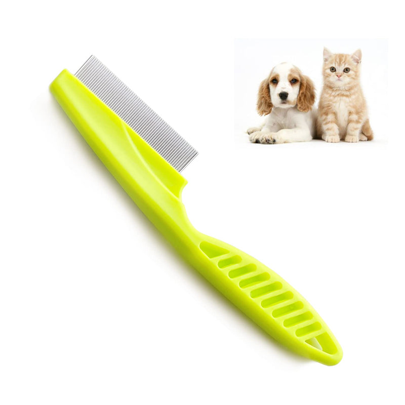 ZENVALY Flea Comb, Flea Tear Stain Remover Comb, Lice Comb Dust Comb for Cats Dogs, Pet Comb Removing Fleas, Comb for Lice Knots Dirt, Green - PawsPlanet Australia