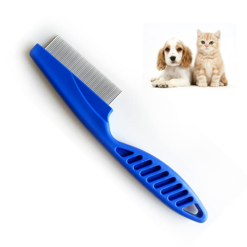 ZENVALY Flea Comb, Flea Tear Stain Remover Comb, Lice Comb Dust Comb for Cats Dogs, Pet Comb Removing Fleas, Comb for Lice Knots Dirt, Blue - PawsPlanet Australia