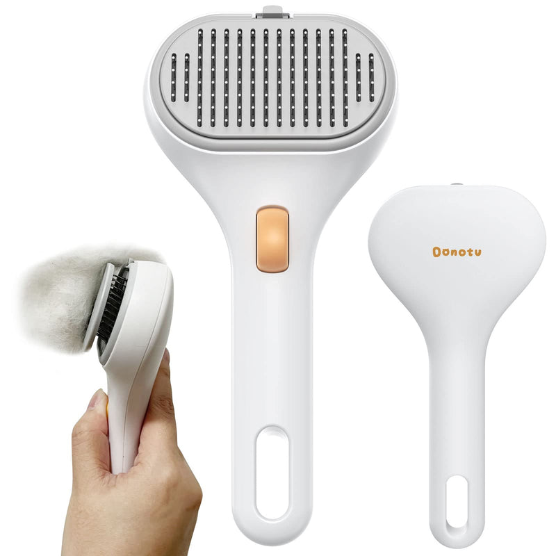 Donotu Cat Brushes for Domestic Cats, Cat Brush for Shedding Long or Short Haired Cats, Self-Cleaning Slicker Brush for Large, Medium and Small Dogs, Pet Grooming Tool Single Head Grey - PawsPlanet Australia