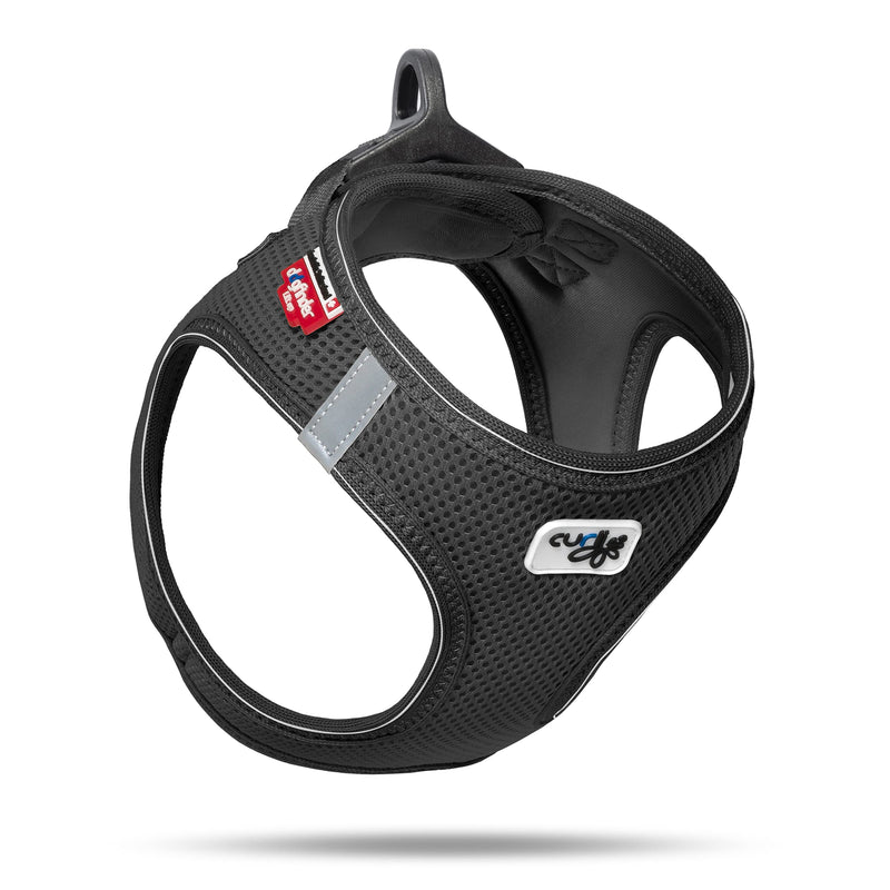 Classic Vest Harness Air Mesh with Curli D-Ring Buckle Black M Black - PawsPlanet Australia