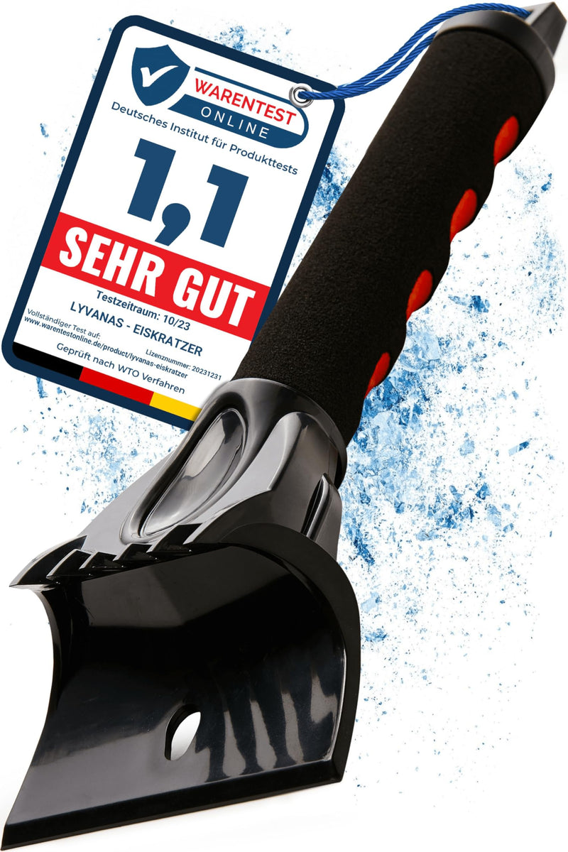LYVANAS Car Ice Scraper TEST WINNER 2023* - Ergonomic professional car window scraper, fast & strong - Efficient & safe car snow scraper made of premium ABS - Scratch car accessories protect long-lasting Black - Version 3.0 - PawsPlanet Australia