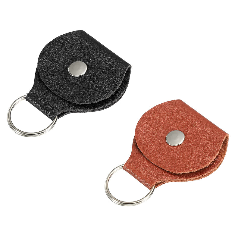 sourcing map Pick Holder Case Faux Leather Black and Brown for Guitar Pack of 2 - PawsPlanet Australia