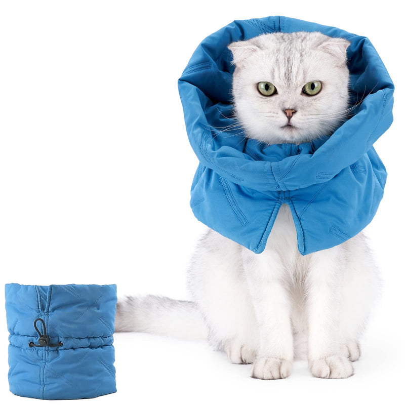 Cat Protective Collar Soft Cat Elizabeth Collar, Adjustable Pet Protective Collar, Neck Brace Cat Recovery Collar for Infections, Scratches, Post-Operative Recovery (Dark Blue+S) Cat Protective Collar - PawsPlanet Australia