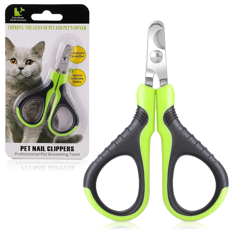 TIESOME Pet Nail Clippers, Professional Pet Trimmer with Guard Bar and Safety Lock Dog Claw Trimmer for Dogs and Cats Paw Care (Green+Black) - PawsPlanet Australia