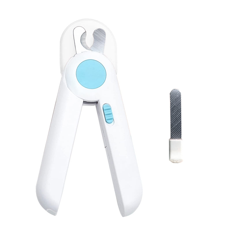 RCPLAGA Nail Clippers with LED Light for Dogs Cats, 2-in-1 Claw Scissors and Dog Nail Grinder with Nail File and Splash-Proof Guard for Medium Small Pets Blue - PawsPlanet Australia