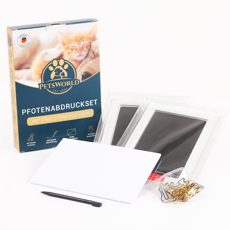 PETSWORLD Paw Print Set | Safe and clean for paws, feet and hands | Unforgettable prints of pets and babies | Includes pen and paper cards - PawsPlanet Australia