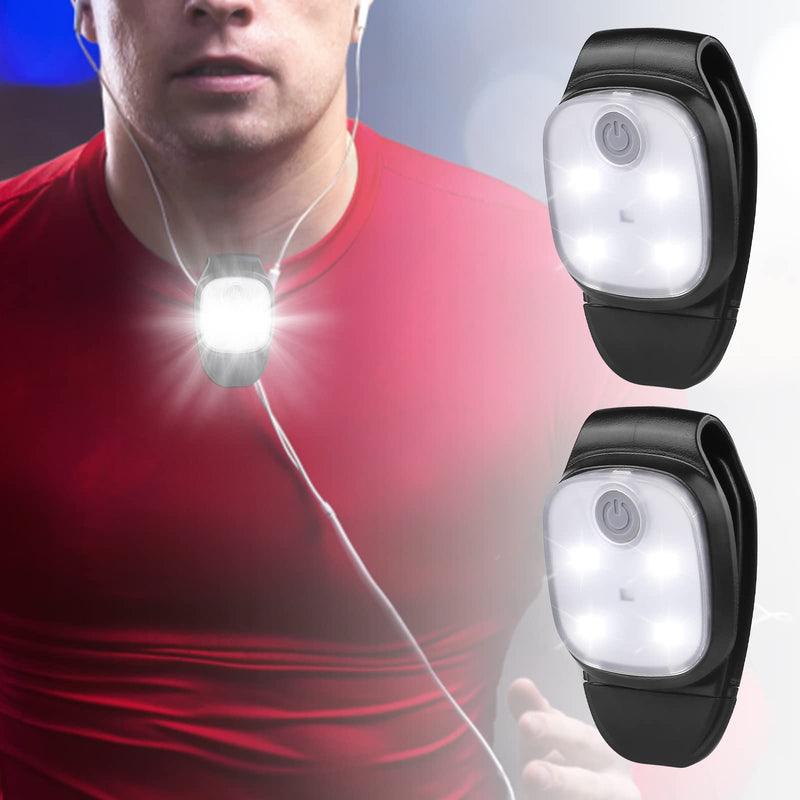 Nizirioo LED clip running light jogging: 2 pieces reflective USB rechargeable clip lamp, clip-on running light for joggers, mini head lamp for outdoor running, jogging, dog walking, fishing, camping - PawsPlanet Australia