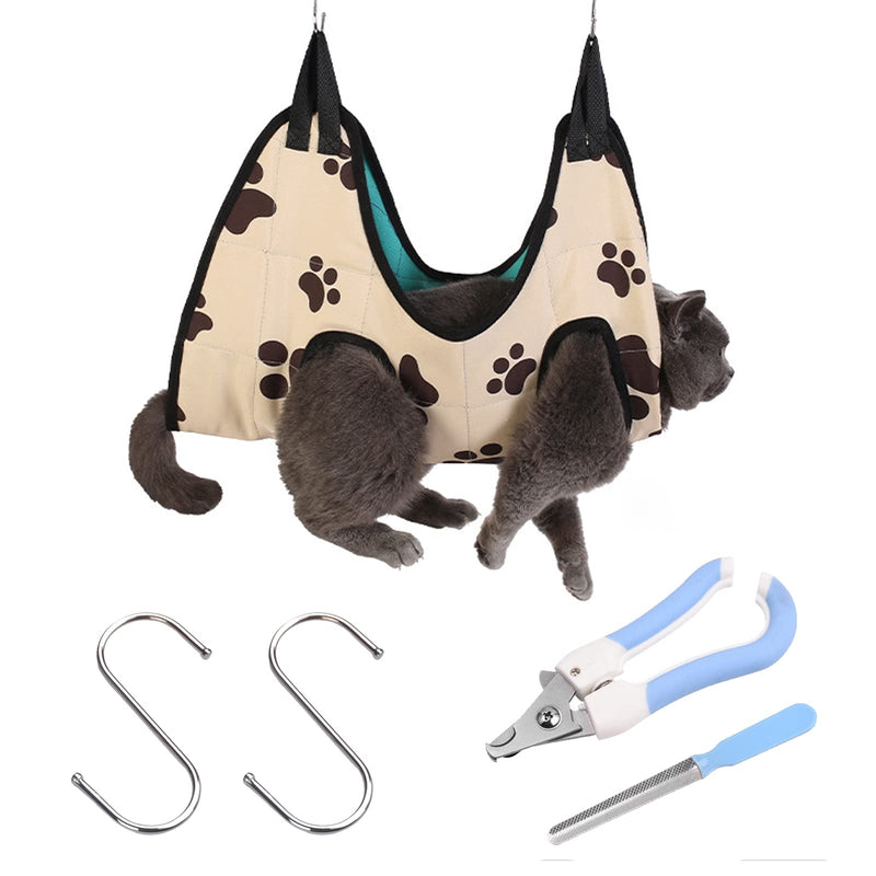 BDSHUNBF Pet Hammock for Dogs and Cats, Pet for Ears Eye Care Grooming, Nail Cutting, Bathing and Washing, Dog Grooming Claw Scissors Set with Nail Clippers Nail File - PawsPlanet Australia